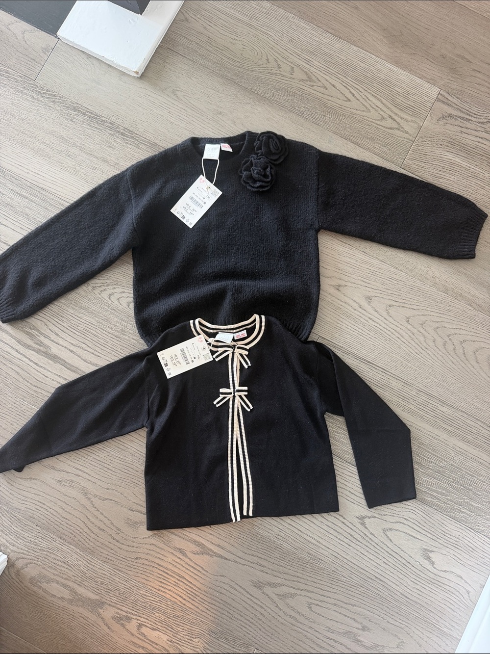 Zara kids Black Girls' Knit Sweater & Cardigan both brand new with tags